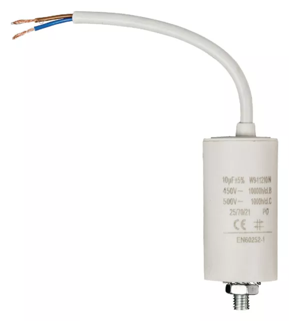 Kondensator Motorkondensator Anlaufkondensator mit Kabel 450V 10.0 µF / 10 uF