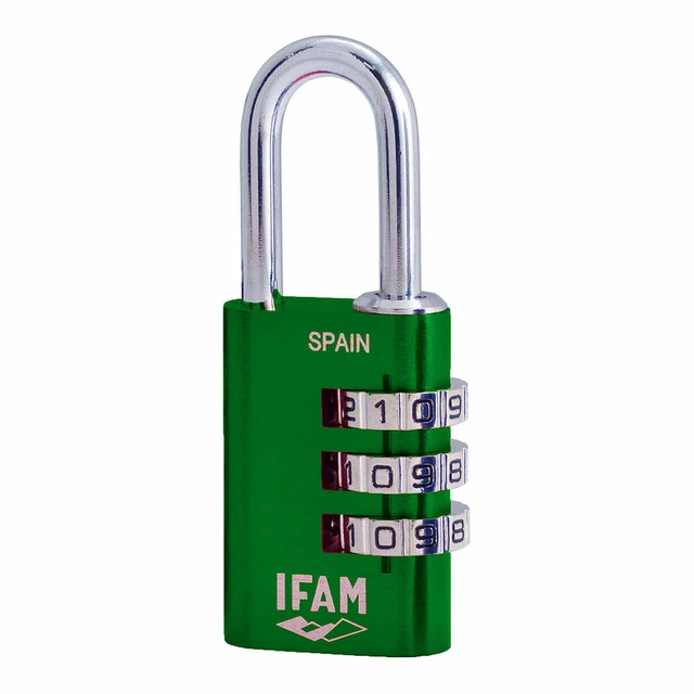 Serrure à combinaison IFAM Combi30 Vert Aluminium Acier chromé [3 cm]