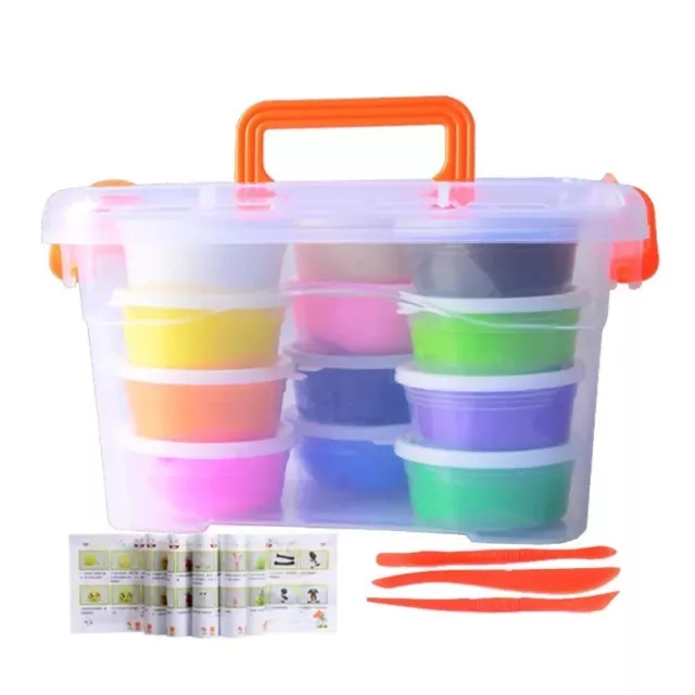 12 Colors Air Dry Fluffy Slime Modeling Clay Set Box Children Toys Play Dough