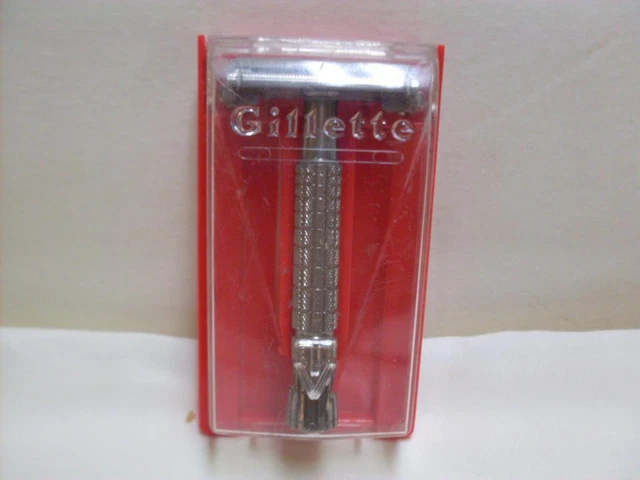 Vintage GILLETTE 1955 A4 Flair Tip Double Edge Safety TTO Razor USA +CASE