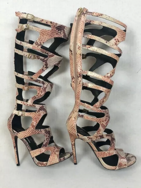 Steve Madden Keyshia Cole Womens Size 6.5 Gladiator Snake Skin Heels Limited