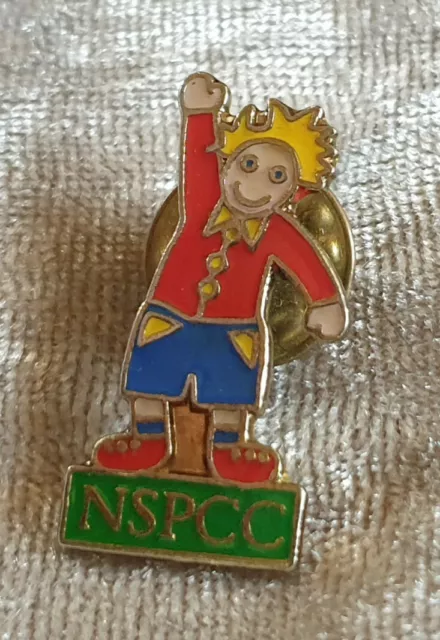 Nspcc Blonde Boy Rag Doll Pin Badge Charity Charities Collectables Advertising