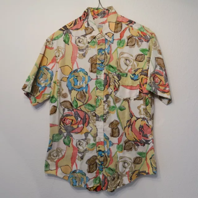 MEN'S Vintage Liberty House Hawaii Hawaiian Aloha Shirt M Multi Floral Double