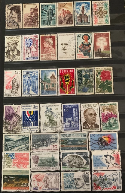 Lot De 370 Timbres France Oblitérés – Tous Différents + 4 Enveloppes 1er Jour
