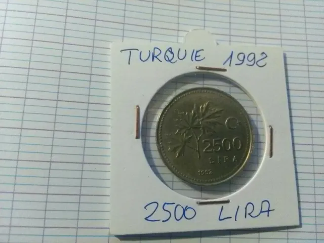 Pieces de monnaie De 2500 Lira Année 1992 Turquie TB