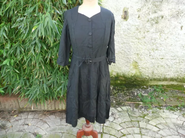 robe ancienne vintage noire taille 44