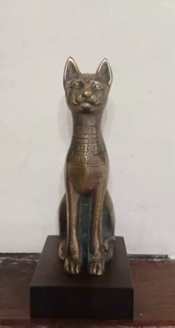 Sculpture chat égyptien en bronze massif | Très bon état