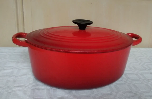 COCOTTE COUSANCES FRANCE groupe Le Creuset 29 cm Fonte Émaillée Rouge EUR 39,00 - FR