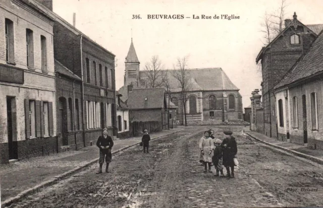*Carte Postale   - Nord -59 - Beuvrages - La Rue De L'eglise