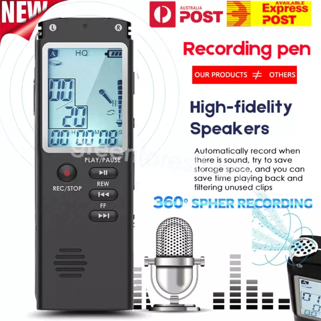 360° Digital Voice Recorder Dictaphone Audio Mini USB Mp3 Sound Mic 8g/16g MP3