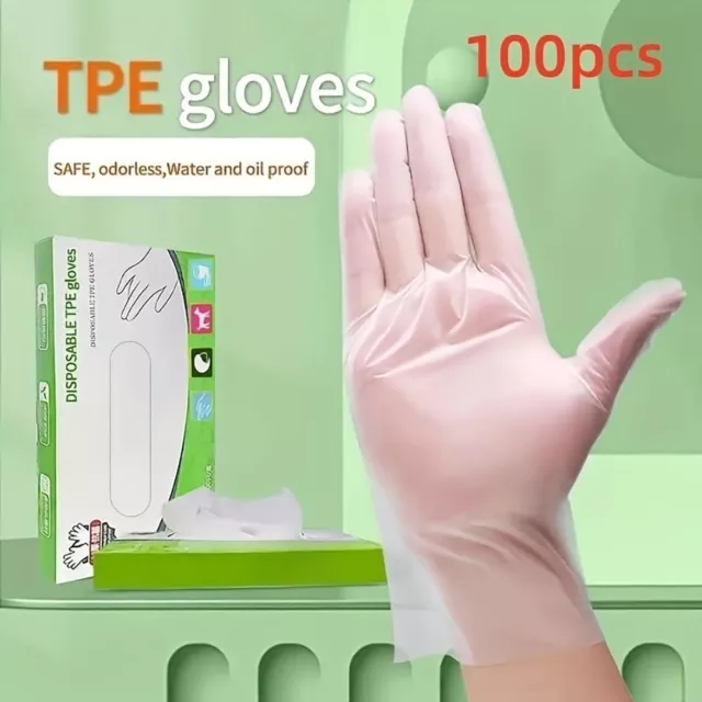 100Pcs Acid Work Safety Disposable Gloves Transparent Latex Free Gloves