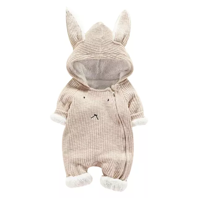 Newborn Infant Baby Boy Girl Romper Hooded Jumpsuit Bodysuit Toddler Outfits AU 3