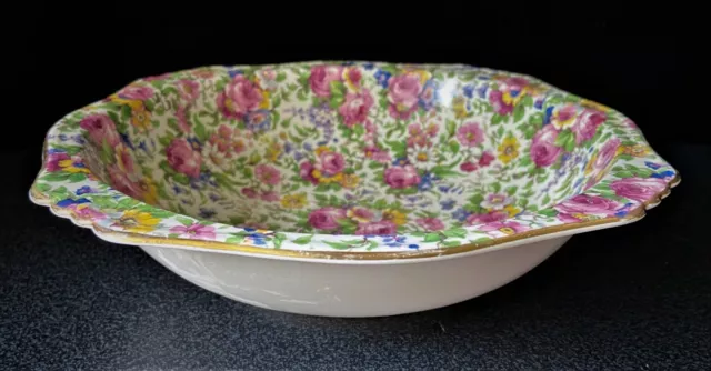 Royal Winton England Summertime Chintz Ascot Shape 8 Inch Open Vegetable Bowl