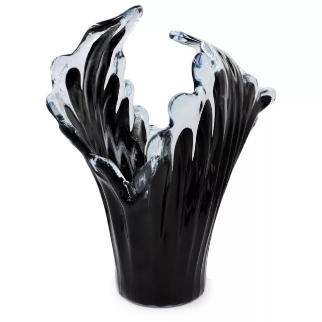 Vase en Verre de Murano Noir Modèle Réunion