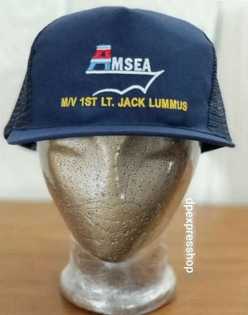 AMSEA Strategic Sealift Ship USNS 1st Lt. Jack Lummus Blue Mesh Back Hat Cap