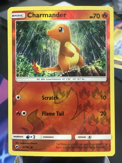 Charmander 18/147 Reverse Holo Burning Shadows Pokemon Card NM