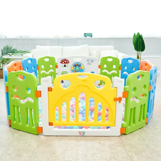 Baby Vivo Parc Bébé Barrière Sécurité Color Porte Extensible Espace Jeu Sécurité