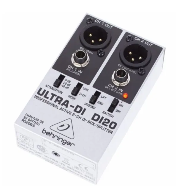 Behringer Ultra-DI DI20 en excellent état - Boitier de Direct/Splitter 2 Canaux