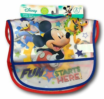 Disney Mickey Mouse Niño Baberos 2pk azul y rojo Donald Tribilín & Pluto Nuevo *