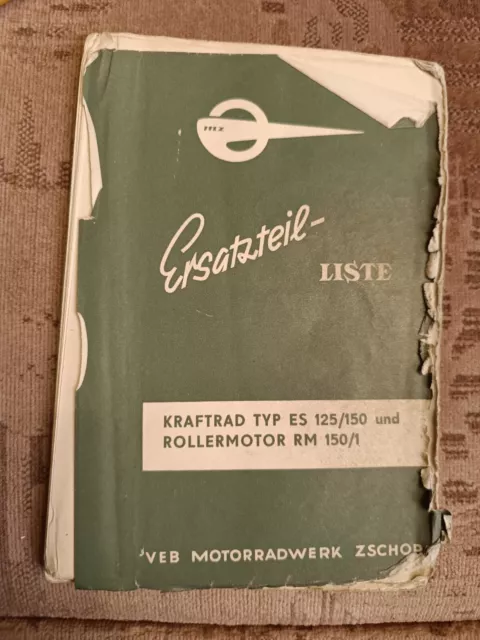 Ersatzteilliste MZ ES 125 150 Ausgabe 1964