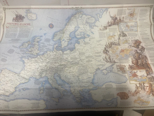 HISTORY OF EUROPE MAP+ EUROPE POLITICAL MAP National Geographic Dec1983 ...
