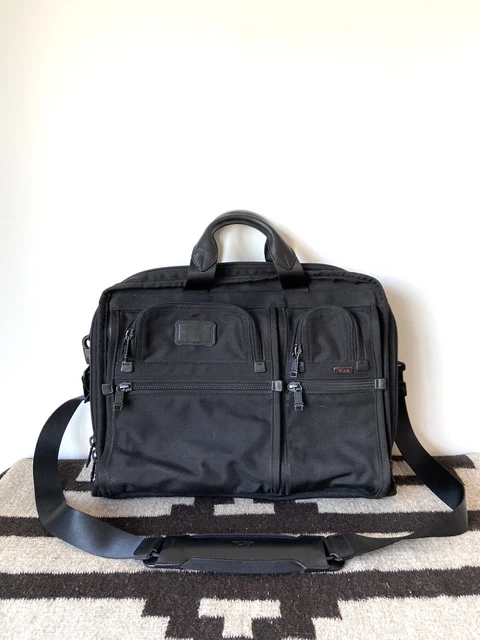 Tumi Alpha Expandable Organizer Laptop Carry on Briefcase Ballistic Nylon