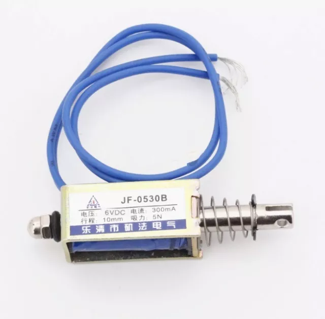 1PCS JF-0530B DC12V 300mA 5N/10mm Pull-Push-Type DC Solenoid Electromagnet CA