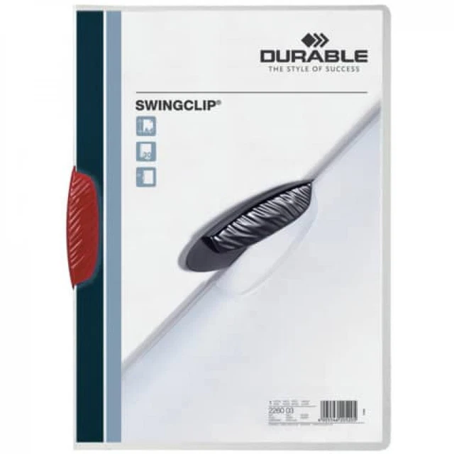DURABLE Klemm-Mappe Swingclip PP 30 Blatt A4 rot 226003 (4005546205205)