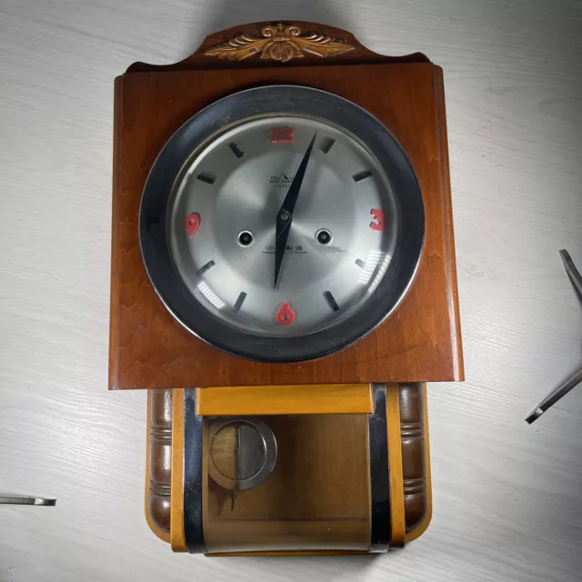 Reloj de pared White Mountain 15 días de cuerda péndulo art deco original china raro