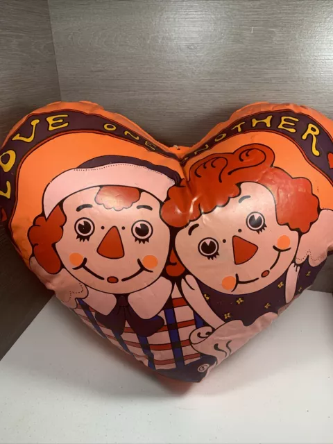 Vintage Raggedy Ann 20” x17” “Love One Another”Inflatable Doll Vinyl Blow Up Toy