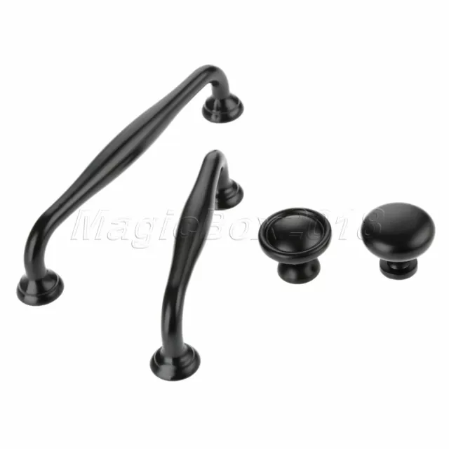 Black Matte Kitchen Cabinet Door Handles Cupboard Wardrobe Drawer Pulls Knobs