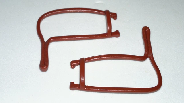 Lot De 4 Pièces PLAYMOBIL - Rênes Et Mors Marrons Pour Chevaux (3ème Génération) - Thème Western/ferme