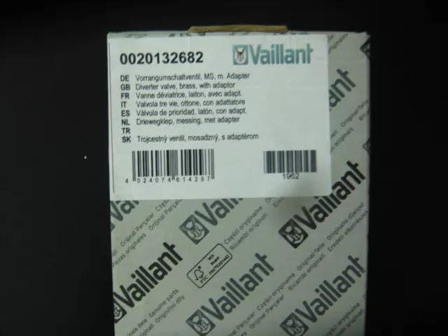 Vaillant Ecotec Diverter Valve Brass, With Adaptor 0020132682 Replaces 178978