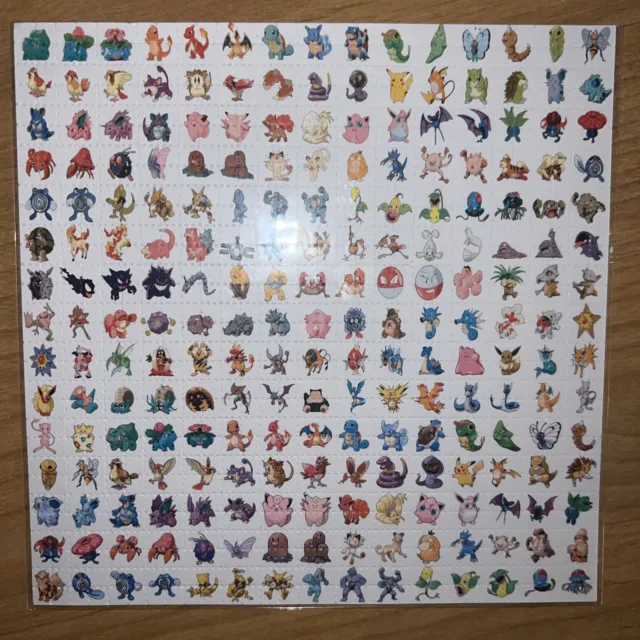 151 Original Pokemon BLOTTER ART perforated sheet paper psychedelic art 8” By 8”