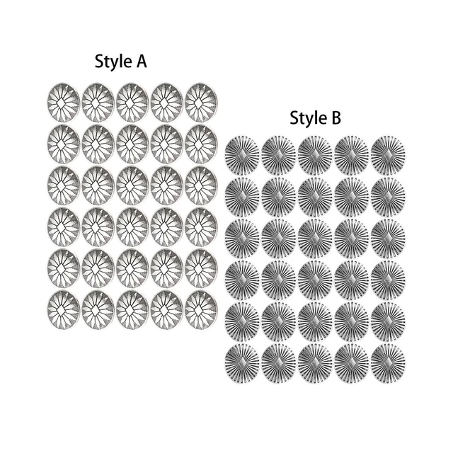 30x Vintage Metal Buttons Antique Color Decorative Engraved Pattern for suits