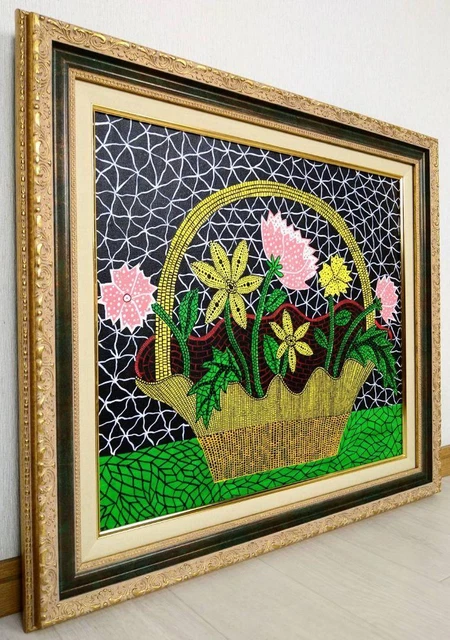 Yayoi Kusama Flower Basket 1993 F10 Hand painted Oil Painting  Signed Framed