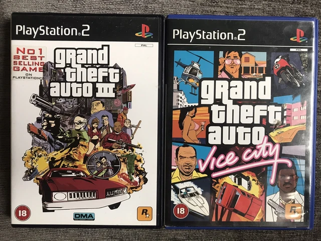 Grand Theft Auto Game BUNDLE PS2 GTA Vice City & GTA 3 III Complete FREE P&P VGC
