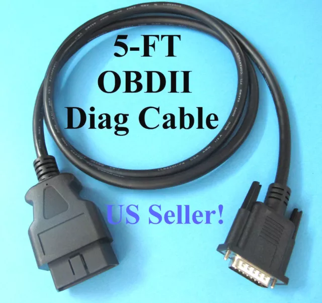 NEW OBD2 OBDII EOBD Main Data Cable Scantool Scan Tool Scanner Code Reader 5FT