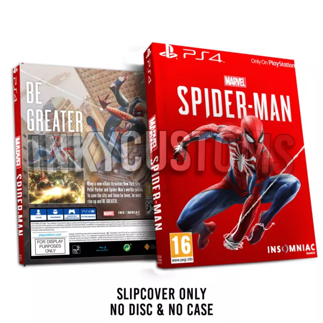Marvels Spider-Man PS4 Custom Case Protector Steelbook Slip Cover Sleeve NO GAME