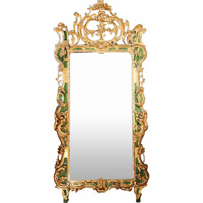 Antique Important Large Italian Rococo Gilt Diamond Dust Mirror 18th century