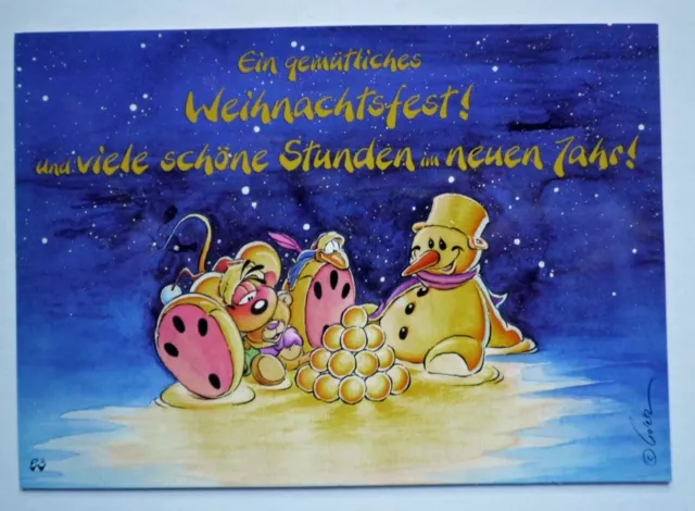 Diddl Weihnachts-Postkarte - Girlande - ##  Nr. 53b  ## - Top-Zustand