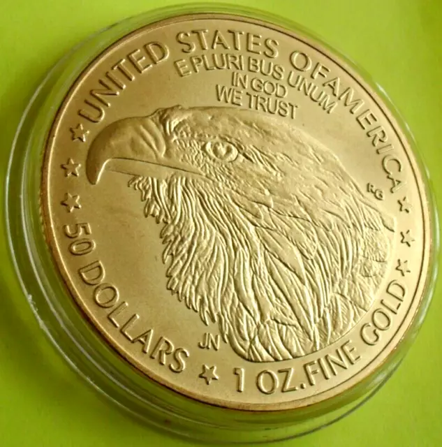 2022 $50 Gold 1oz 24K MOST FAMOUS U.S.A AMERICAN EAGLE COIN IN CAPSULE. + C.O.A