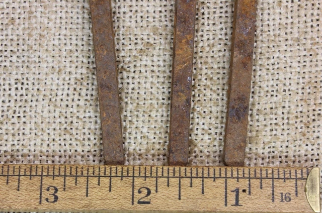 4 1/2” Spikes SQUARE NAILS 3 old vintage common L dimple rosehead Crucifixion 6