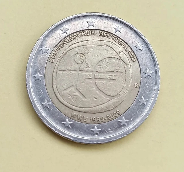 2 Euro Bundesrepublik Deutschland Wwu 1999 Bis 2009 Wert 2 EURO MÜNZE Strichmännchen WWU 1999-2009 D Bundesrepublik Deutschland