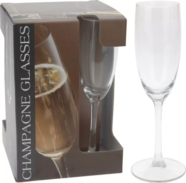 4 Champagne Flutes Glasses 180ml Drinking Glassware Party Prosecco Dinner Glass