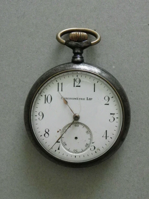 Montre Gousset Ancienne Chronomètre LIP En Argent - Pièce Vintage Pour Collectionneurs