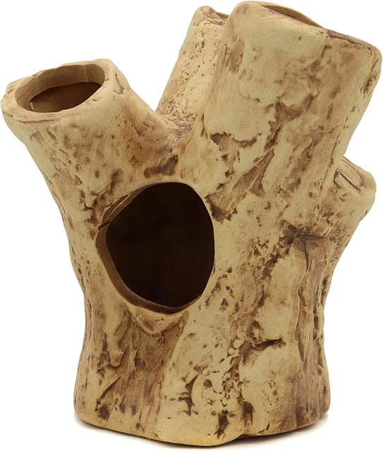 Aquarium Cave Tree Stump Hole for Betta Fish, Shrimp, Cichlid Rock Cave Stone Be