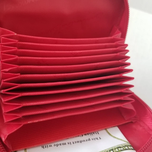 New Leather Croc Embossed Wallet small Samantha Brown Orig. Box Red 4.5 x 3.5" 3