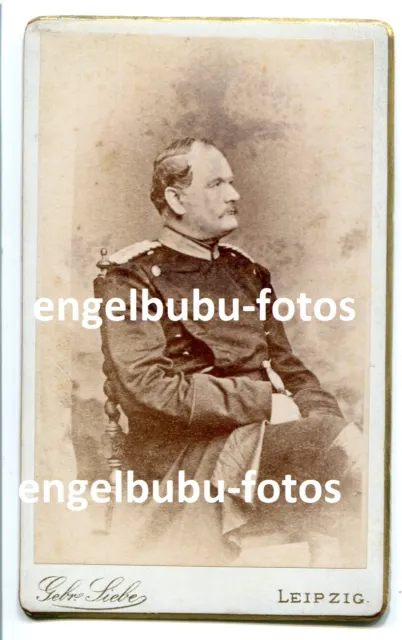 PORTRAIT-FOTO - CDV - GENERAL / Offizier - "Baumann" - Carl Siebe, Leipzig