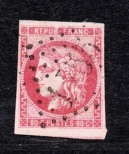 Timbre France CERES N°40Ba Rouge-brique - Oblitéré - Certifié Calves - Avant 1900